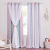 image:imageNICETOWN Kids Girls Bedroom Pink Curtains Star Cutout Blackout with White Sheer Pastel Nursery Window Curtain Panels for Thanksgiving Lavender Pink 2Pcs W52 x L84Purple  Blue  Pink