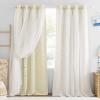 image:imageNICETOWN Kids Girls Bedroom Pink Curtains Star Cutout Blackout with White Sheer Pastel Nursery Window Curtain Panels for Thanksgiving Lavender Pink 2Pcs W52 x L84Light Beige