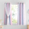 image:imageNICETOWN Kids Girls Bedroom Pink Curtains Star Cutout Blackout with White Sheer Pastel Nursery Window Curtain Panels for Thanksgiving Lavender Pink 2Pcs W52 x L84Purple  Blue  Pink