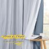 image:imageNICETOWN Nursery Blackout Curtains for Bedroom Living Room Crushed Sheer x Blackout Curtains 84 inches Long Farmhouse Curtains with Tie Backs for Kids 2 PCs W52 x L84 inch Biscotti BeigeStone Blue  White