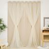 image:imageNICETOWN Nursery Blackout Curtains for Bedroom Living Room Crushed Sheer x Blackout Curtains 84 inches Long Farmhouse Curtains with Tie Backs for Kids 2 PCs W52 x L84 inch Biscotti BeigeBiscotti Beige