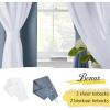 image:imageNICETOWN Nursery Blackout Curtains for Bedroom Living Room Crushed Sheer x Blackout Curtains 84 inches Long Farmhouse Curtains with Tie Backs for Kids 2 PCs W52 x L84 inch Biscotti BeigeStone Blue  White