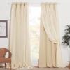 image:imageNICETOWN Nursery Blackout Curtains for Bedroom Living Room Crushed Sheer x Blackout Curtains 84 inches Long Farmhouse Curtains with Tie Backs for Kids 2 PCs W52 x L84 inch Biscotti BeigeBiscotti Beige