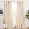 image:imageNICETOWN Nursery Blackout Curtains for Bedroom Living Room Crushed Sheer x Blackout Curtains 84 inches Long Farmhouse Curtains with Tie Backs for Kids 2 PCs W52 x L84 inch Biscotti BeigeBiscotti Beige