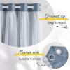 image:imageNICETOWN Nursery Blackout Curtains for Bedroom Living Room Crushed Sheer x Blackout Curtains 84 inches Long Farmhouse Curtains with Tie Backs for Kids 2 PCs W52 x L84 inch Biscotti BeigeStone Blue  White