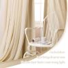 image:imageNICETOWN Nursery Blackout Curtains for Bedroom Living Room Crushed Sheer x Blackout Curtains 84 inches Long Farmhouse Curtains with Tie Backs for Kids 2 PCs W52 x L84 inch Biscotti BeigeBiscotti Beige