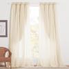 image:imageNICETOWN Nursery Blackout Curtains for Bedroom Living Room Crushed Sheer x Blackout Curtains 84 inches Long Farmhouse Curtains with Tie Backs for Kids 2 PCs W52 x L84 inch Biscotti BeigeBiscotti Beige