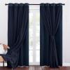 image:imageNICETOWN Nursery Blackout Curtains for Bedroom Living Room Crushed Sheer x Blackout Curtains 84 inches Long Farmhouse Curtains with Tie Backs for Kids 2 PCs W52 x L84 inch Biscotti BeigeNavy Blue