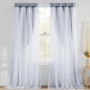 image:imageNICETOWN Nursery Blackout Curtains for Bedroom Living Room Crushed Sheer x Blackout Curtains 84 inches Long Farmhouse Curtains with Tie Backs for Kids 2 PCs W52 x L84 inch Biscotti BeigeStone Blue  White