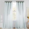 image:imageNICETOWN Nursery Blackout Curtains for Bedroom Living Room Crushed Sheer x Blackout Curtains 84 inches Long Farmhouse Curtains with Tie Backs for Kids 2 PCs W52 x L84 inch Biscotti BeigeSage Green  White