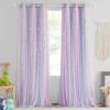 image:imageNICETOWN Pink Curtains for Girls BedroomKids Room Moon and Star Hollow Out Blackout Curtains for Nursery DoubleLayer Grommet Window Drapes for Christmas Decor 52 W by 84 L Set of 2Blue  Purple  Pink