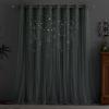 image:imageNICETOWN Pink Curtains for Girls BedroomKids Room Moon and Star Hollow Out Blackout Curtains for Nursery DoubleLayer Grommet Window Drapes for Christmas Decor 52 W by 84 L Set of 2Moon Star  Sage Green