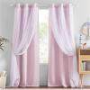 image:imageNICETOWN Pink Curtains for Girls BedroomKids Room Moon and Star Hollow Out Blackout Curtains for Nursery DoubleLayer Grommet Window Drapes for Christmas Decor 52 W by 84 L Set of 2Moon Star  Baby Pink
