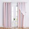 image:imageNICETOWN Pink Curtains for Girls BedroomKids Room Moon and Star Hollow Out Blackout Curtains for Nursery DoubleLayer Grommet Window Drapes for Christmas Decor 52 W by 84 L Set of 2Pink  Grey