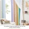 image:imageNICETOWN Pink Curtains for Girls BedroomKids Room Moon and Star Hollow Out Blackout Curtains for Nursery DoubleLayer Grommet Window Drapes for Christmas Decor 52 W by 84 L Set of 2Rainbow3