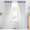 image:imageNICETOWN Pink Curtains for Girls BedroomKids Room Moon and Star Hollow Out Blackout Curtains for Nursery DoubleLayer Grommet Window Drapes for Christmas Decor 52 W by 84 L Set of 2Moon Star  Stone Blue