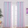 image:imageNICETOWN Pink Curtains for Girls BedroomKids Room Moon and Star Hollow Out Blackout Curtains for Nursery DoubleLayer Grommet Window Drapes for Christmas Decor 52 W by 84 L Set of 2Blue  Purple  Pink