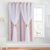 image:imageNICETOWN Pink Curtains for Girls BedroomKids Room Moon and Star Hollow Out Blackout Curtains for Nursery DoubleLayer Grommet Window Drapes for Christmas Decor 52 W by 84 L Set of 2Pink  Grey