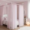 image:imageNICETOWN Pink Curtains for Girls BedroomKids Room Moon and Star Hollow Out Blackout Curtains for Nursery DoubleLayer Grommet Window Drapes for Christmas Decor 52 W by 84 L Set of 2Moon Star  Baby Pink