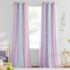 image:imageNICETOWN Pink Curtains for Girls BedroomKids Room Moon and Star Hollow Out Blackout Curtains for Nursery DoubleLayer Grommet Window Drapes for Christmas Decor 52 W by 84 L Set of 2Blue  Purple  Pink