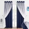 image:imageNICETOWN Pink Curtains for Girls BedroomKids Room Moon and Star Hollow Out Blackout Curtains for Nursery DoubleLayer Grommet Window Drapes for Christmas Decor 52 W by 84 L Set of 2Moon Star  Navy