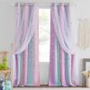 image:imageNICETOWN Pink Curtains for Girls BedroomKids Room Moon and Star Hollow Out Blackout Curtains for Nursery DoubleLayer Grommet Window Drapes for Christmas Decor 52 W by 84 L Set of 2Blue  Purple  Pink