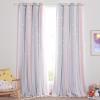 image:imageNICETOWN Pink Curtains for Girls BedroomKids Room Moon and Star Hollow Out Blackout Curtains for Nursery DoubleLayer Grommet Window Drapes for Christmas Decor 52 W by 84 L Set of 2Pink  Grey