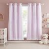 image:imageNICETOWN Pink Curtains for Girls BedroomKids Room Moon and Star Hollow Out Blackout Curtains for Nursery DoubleLayer Grommet Window Drapes for Christmas Decor 52 W by 84 L Set of 2Moon Star  Baby Pink