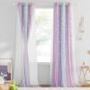 image:imageNICETOWN Pink Curtains for Girls BedroomKids Room Moon and Star Hollow Out Blackout Curtains for Nursery DoubleLayer Grommet Window Drapes for Christmas Decor 52 W by 84 L Set of 2Blue  Purple  Pink