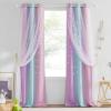 image:imageNICETOWN Pink Curtains for Girls BedroomKids Room Moon and Star Hollow Out Blackout Curtains for Nursery DoubleLayer Grommet Window Drapes for Christmas Decor 52 W by 84 L Set of 2Blue  Purple  Pink