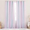 image:imageNICETOWN Pink Curtains for Girls BedroomKids Room Moon and Star Hollow Out Blackout Curtains for Nursery DoubleLayer Grommet Window Drapes for Christmas Decor 52 W by 84 L Set of 2Blue  Purple  Pink