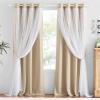 image:imageNICETOWN Pink Curtains for Girls BedroomKids Room Moon and Star Hollow Out Blackout Curtains for Nursery DoubleLayer Grommet Window Drapes for Christmas Decor 52 W by 84 L Set of 2Moon Star  Biscotti Beige