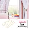 image:imageNICETOWN Pink Curtains for Girls BedroomKids Room Moon and Star Hollow Out Blackout Curtains for Nursery DoubleLayer Grommet Window Drapes for Christmas Decor 52 W by 84 L Set of 2Pink  Grey