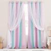 image:imageNICETOWN Pink Curtains for Girls BedroomKids Room Moon and Star Hollow Out Blackout Curtains for Nursery DoubleLayer Grommet Window Drapes for Christmas Decor 52 W by 84 L Set of 2Blue  Purple  Pink