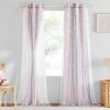 image:imageNICETOWN Pink Curtains for Girls BedroomKids Room Moon and Star Hollow Out Blackout Curtains for Nursery DoubleLayer Grommet Window Drapes for Christmas Decor 52 W by 84 L Set of 2Pink  Grey
