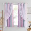image:imageNICETOWN Pink Curtains for Girls BedroomKids Room Moon and Star Hollow Out Blackout Curtains for Nursery DoubleLayer Grommet Window Drapes for Christmas Decor 52 W by 84 L Set of 2Blue  Purple  Pink