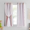 image:imageNICETOWN Pink Curtains for Girls BedroomKids Room Moon and Star Hollow Out Blackout Curtains for Nursery DoubleLayer Grommet Window Drapes for Christmas Decor 52 W by 84 L Set of 2Pink  Grey