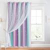 image:imageNICETOWN Pink Curtains for Girls BedroomKids Room Moon and Star Hollow Out Blackout Curtains for Nursery DoubleLayer Grommet Window Drapes for Christmas Decor 52 W by 84 L Set of 2Blue  Purple  Pink