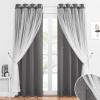 image:imageNICETOWN Pink Curtains for Girls BedroomKids Room Moon and Star Hollow Out Blackout Curtains for Nursery DoubleLayer Grommet Window Drapes for Christmas Decor 52 W by 84 L Set of 2Moon Star  Grey