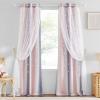 image:imageNICETOWN Pink Curtains for Girls BedroomKids Room Moon and Star Hollow Out Blackout Curtains for Nursery DoubleLayer Grommet Window Drapes for Christmas Decor 52 W by 84 L Set of 2Pink  Grey