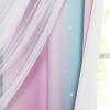 image:imageNICETOWN Pink Curtains for Girls BedroomKids Room Moon and Star Hollow Out Blackout Curtains for Nursery DoubleLayer Grommet Window Drapes for Christmas Decor 52 W by 84 L Set of 2Blue  Purple  Pink