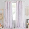 image:imageNICETOWN Pink Curtains for Girls BedroomKids Room Moon and Star Hollow Out Blackout Curtains for Nursery DoubleLayer Grommet Window Drapes for Christmas Decor 52 W by 84 L Set of 2Pink  Grey