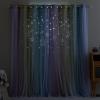 image:imageNICETOWN Pink Curtains for Girls BedroomKids Room Moon and Star Hollow Out Blackout Curtains for Nursery DoubleLayer Grommet Window Drapes for Christmas Decor 52 W by 84 L Set of 2Moon Star  Rainbow1