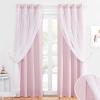 image:imageNICETOWN Pink Curtains for Girls BedroomKids Room Moon and Star Hollow Out Blackout Curtains for Nursery DoubleLayer Grommet Window Drapes for Christmas Decor 52 W by 84 L Set of 2Moon Star  Baby Pink