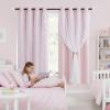 image:imageNICETOWN Pink Curtains for Girls BedroomKids Room Moon and Star Hollow Out Blackout Curtains for Nursery DoubleLayer Grommet Window Drapes for Christmas Decor 52 W by 84 L Set of 2Moon Star  Baby Pink
