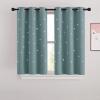 image:imageNICETOWN Kids Curtains Navy Blue Romantic Star Curtains Thermal Insulated Blackout Curtains for Kids Teenagers Bedroom Small Window W52 x L63 Set of 2Greyish Blue