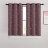 image:imageNICETOWN Kids Curtains Navy Blue Romantic Star Curtains Thermal Insulated Blackout Curtains for Kids Teenagers Bedroom Small Window W52 x L63 Set of 2Dry Rose