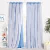 image:imageNICETOWN Kids Girls Bedroom Pink Curtains Star Cutout Blackout with White Sheer Pastel Nursery Window Curtain Panels for Thanksgiving Lavender Pink 2Pcs W52 x L84Blue