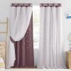 image:imageNICETOWN Kids Girls Bedroom Pink Curtains Star Cutout Blackout with White Sheer Pastel Nursery Window Curtain Panels for Thanksgiving Lavender Pink 2Pcs W52 x L84Dry Rose