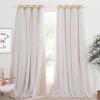 image:imageNICETOWN Kids Girls Bedroom Pink Curtains Star Cutout Blackout with White Sheer Pastel Nursery Window Curtain Panels for Thanksgiving Lavender Pink 2Pcs W52 x L84Biscotti Beige